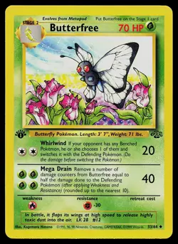 Pokemon Card - Butterfree Jungle 33/64 Uncommon 1st Edition - Image 1