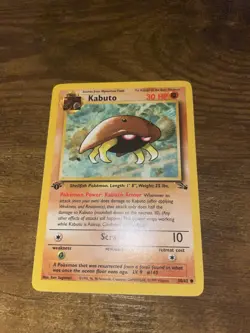 Pokemon TCG Kabuto Fossil 1st Edition Common Card 50/62 Ken Sugimori - Image 1