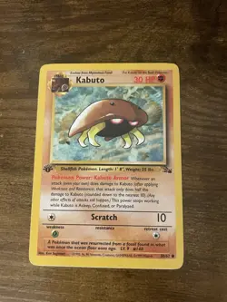 Pokemon TCG Kabuto Fossil 1st Edition Common Card 50/62 Ken Sugimori - Image 5