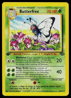 Pokemon Card - Butterfree Jungle 33/64 Uncommon 1st Edition - Image 1