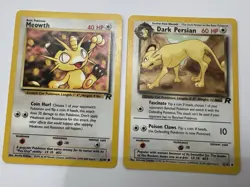 Pokemon TCG Team Rocket Vintage Cards. Dark Persian And Meowth - Image 1