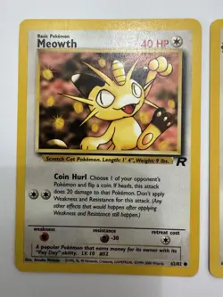 Pokemon TCG Team Rocket Vintage Cards. Dark Persian And Meowth - Image 4