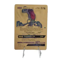 Pokemon Mwethree (Mewthree) GX 710hp Gold Foil Fan Art Collector Card TCG - Image 1