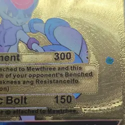 Pokemon Mwethree (Mewthree) GX 710hp Gold Foil Fan Art Collector Card TCG - Image 3