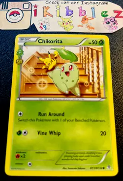 Chikorita RC1/RC32 LP PIKACHU ARTWORK Pokemon Card. Free Tracked Shipping! - Image 1
