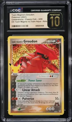 CGC Pristine 10 Team Magma's Groudon Holo Celebrations 2021 Pokemon Card #9 - Image 1