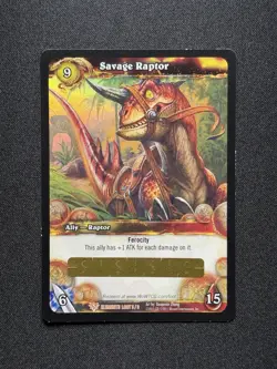 World of Warcraft TCG Savage Raptor War Of The Elements LP LOOT CARD UNSCRATCHED - Image 1