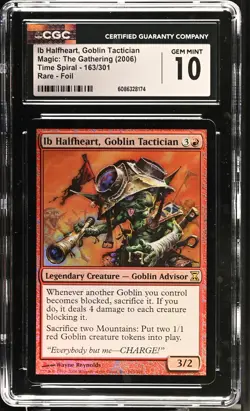IB HALFHEART, GOBLIN TACTICIAN Time Spiral Foil Rare CGC 10 MTG - Image 1