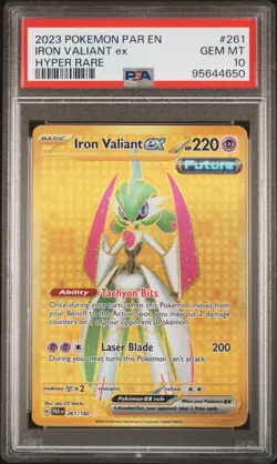 Iron Valiant ex Hyper Rare | PSA 10 | SV04: Paradox Rift #261 Pokemon - Image 1