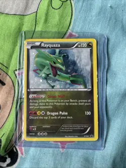Pokemon TCG Rayquaza XY64 Promo Holo Card Damaged Condition - Image 1