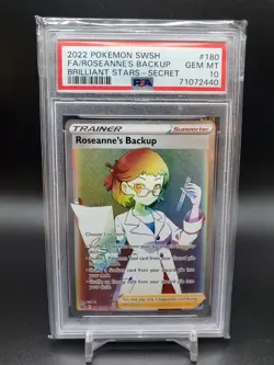 2022 Roseanne’s Backup 180/172 Brilliant Stars Secret Rare PSA 10 Pokemon - Image 1