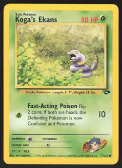 Pokemon TCG Gym Challenge #077/132 Koga's Ekans NM - Image 1