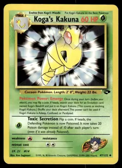 Pokemon TCG Gym Challenge #047/132 Koga's Kakuna LP - Image 1