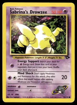 Pokemon TCG Gym Challenge #095/132 Sabrina's Drowzee LP - Image 1