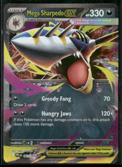 Pokemon ME02: Phantasmal Flames Mega Sharpedo ex #061/094 - Image 1