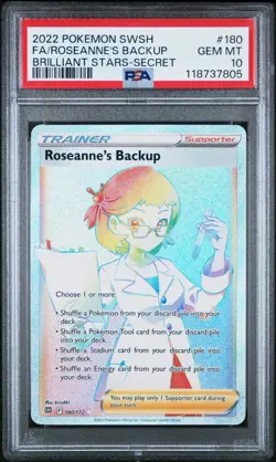 2022 POKEMON SWORD & SHIELD BRILLIANT STARS FULL ART/ROSEANNE'S BACKUP PSA 10 - Image 1