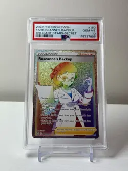 2022 POKEMON SWORD & SHIELD BRILLIANT STARS FULL ART/ROSEANNE'S BACKUP PSA 10 - Image 4