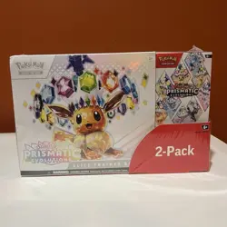 Pokemon Prismatic Evolutions ETB Elite Trainer Box Booster Bundle Costco 2-Pack - Image 1