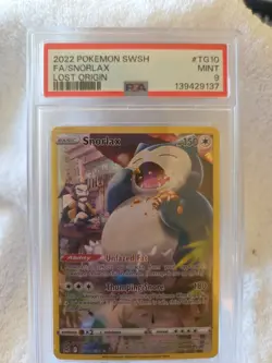 SNORLAX-2022 POKEMON SWSH FA LOST ORIGIN #TG10- PSA MINT 9 - Image 1
