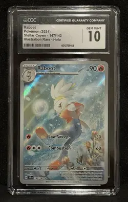 Pokemon Raboot Illustration Rare Stellar Crown 147/142 CGC 10 - Image 1