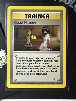 Good Manners 111/132, Gym Heroes, Pokemon TCG, 2000, Vintage, WOTC, Trainer, NM - Image 1