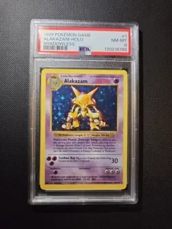 Alakazam 001/102 1999 Pokemon Base Set (Shadowless) Holo PSA 8 - Image 1