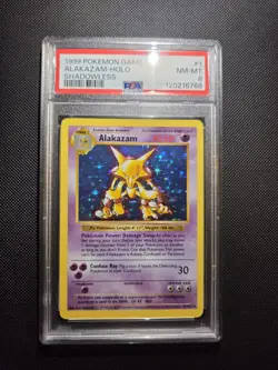 Alakazam 001/102 1999 Pokemon Base Set (Shadowless) Holo PSA 8 - Image 2