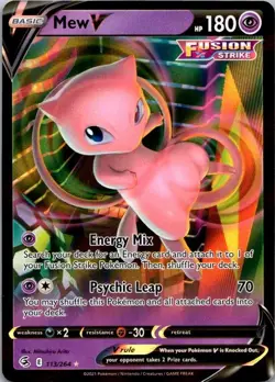 Pokemon TCG Mew V 113/264 Swsh08: Fusion Strike Holo NM (SKU 1-2) - Image 1