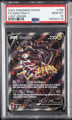 2022 POKEMON SWORD & SHIELD LOST ORIGIN #186 FULL ART/GIRATINA V PSA 10 - Image 1