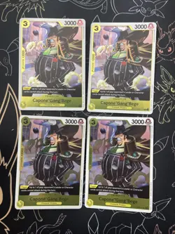 PLAYSET Capone"Gang"Bege One Piece Cards OP04-100 Kingdoms of Intrigue Foil x4 - Image 1