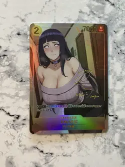 Hinata hyuga Waifu Gold Signature Card Holo Waifu Alternate Art Goddess Naruto - Image 1
