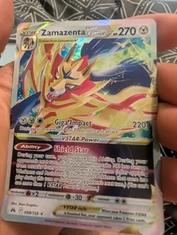 Pokemon TCG Zamazenta VSTAR Crown Zenith Holo Ultra Rare Card 099/159 - Image 1