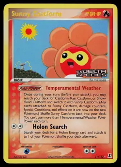 Pokemon Card - Sunny Castform Delta Species 31/113 Rare Reverse Holo Stamped - Image 1
