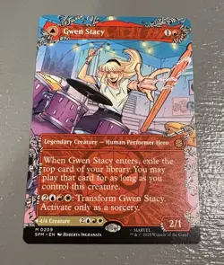 Gwen Stacy Ghost 0209 Borderless Spider Man MTG Magic The Gathering Card NM - Image 1