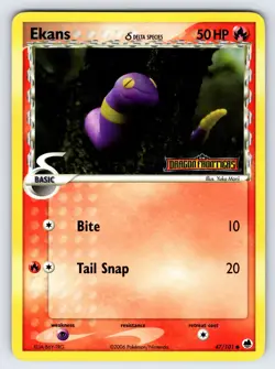 Ekans 47/101 2006 EX Dragon Frontiers Pokemon Card TCG Reverse Holo Common VLP - Image 1
