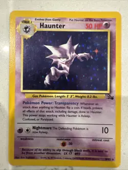 Pokemon TCG Haunter Vintage Fossil Holo Unlimited Rare Card 6/62 HP - Image 1