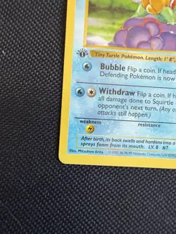 Pokemon Squirtle 63/102 1st Edition Shadowless Base Set Card Unplayed Near Mint - Image 5