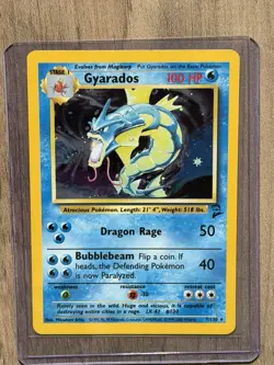 Pokemon TCG Gyarados Holo Rare Card 7/130 Base Set 2 WOTC - Image 1
