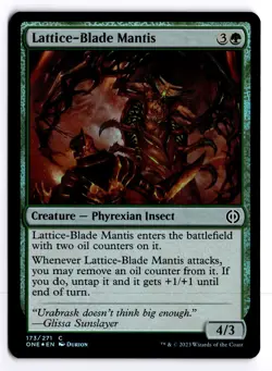 Lattice-Blade Mantis 173 Foil Phyrexia: All Will Be One C MTG LP - Image 1