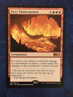 MTG Fiery Emancipation Mythic Rare #143 - M21 - LP - Image 1