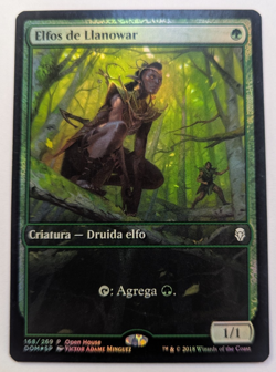 Magic Mtg FOIL Dominaria Spanish Open House Promo Llanowar Elves near mint - Image 1