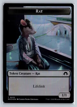 MTG Modern Horizons 3 Foil Token 016/019 Phyrexian Germ/ Rat - Image 2