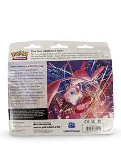 Pokemon TCG: Sword & Shield-Fusion Strike 3-Pack Blister w/ Eevee Factory Sealed - Image 2