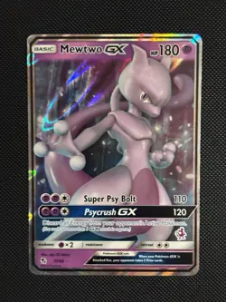 Pokemon TCG Sun & Moon Hidden Fates Mewtwo GX 31/68 NM-MT Ultra Rare Full Art - Image 1