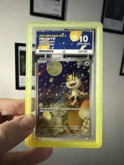 Pokemon TCG: Chinese Gem Packs Vol 3: Meowth 0207/07 Ace GM 10 Exclusive Art - Image 1