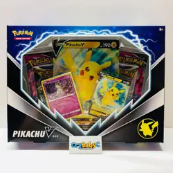Pokemon Pikachu V Box Sword & Shield 4 Packs 2 Foil 1 Jumbo - Image 1
