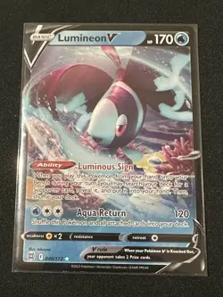Pokemon TCG Sword & Shield Brilliant Stars Lumineon V 40/172 Holo Ultra Rare - Image 3