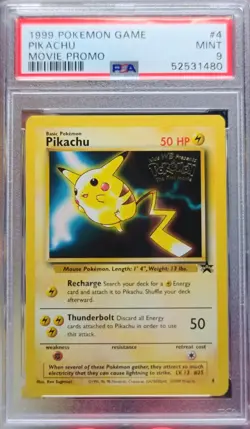Pokemon 1999 Movie Black Star Promo Stamped Pikachu #4 PSA 9 MINT - Image 1