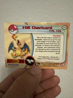 Topps Pokemon 2000 TV Animation Series #06 Charizard Holo Foil - Image 3
