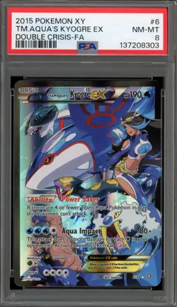 Pokemon Team Aqua's Kyogre Double Crisis Full Art #6 PSA 8 - Image 1
